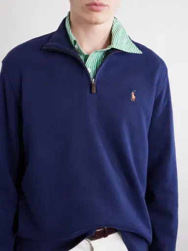 Polo Ralph Lauren Logo-Embroidered Cotton-Jersey Half-Zip Sweater - Men | Thumbnail 5 Polo Ralph Lauren Logo-Embroidered Cotton-Jersey Half-Zip Sweater - Men | Thumbnail 5