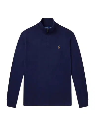 Polo Ralph Lauren Logo-Embroidered Cotton-Jersey Half-Zip Sweater - Men | Thumbnail 1 Polo Ralph Lauren Logo-Embroidered Cotton-Jersey Half-Zip Sweater - Men | Thumbnail 1