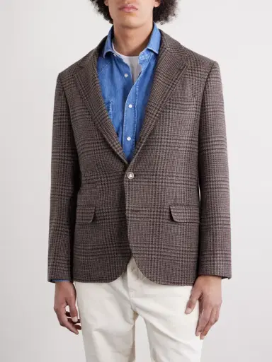 Brunello Cucinelli Houndstooth Cashmere Blazer - Men | Thumbnail 3 Brunello Cucinelli Houndstooth Cashmere Blazer - Men | Thumbnail 3