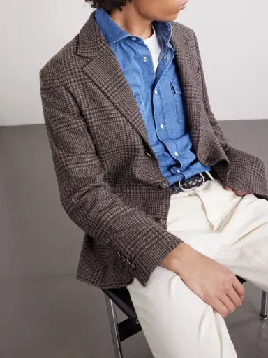 Brunello Cucinelli Houndstooth Cashmere Blazer - Men | Thumbnail 5 Brunello Cucinelli Houndstooth Cashmere Blazer - Men | Thumbnail 5