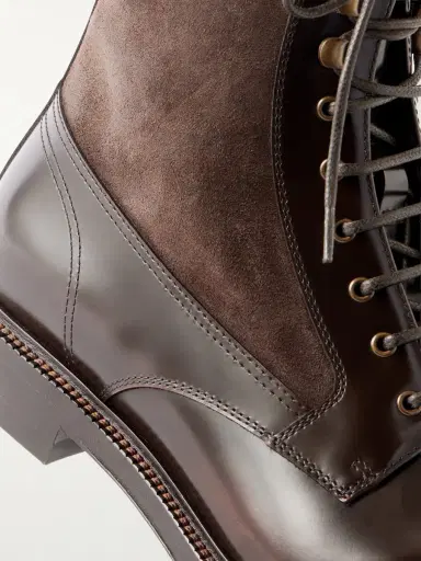 Brunello Cucinelli Suede-Trimmed Leather Lace-Up Derby Boots - Men | Thumbnail 5 Brunello Cucinelli Suede-Trimmed Leather Lace-Up Derby Boots - Men | Thumbnail 5