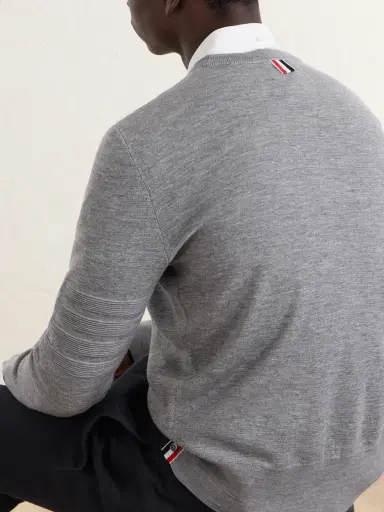 Thom Browne Milano Stitch Wool, Linen and Cotton-Blend Sweater - Men | Thumbnail 5 Thom Browne Milano Stitch Wool, Linen and Cotton-Blend Sweater - Men | Thumbnail 5