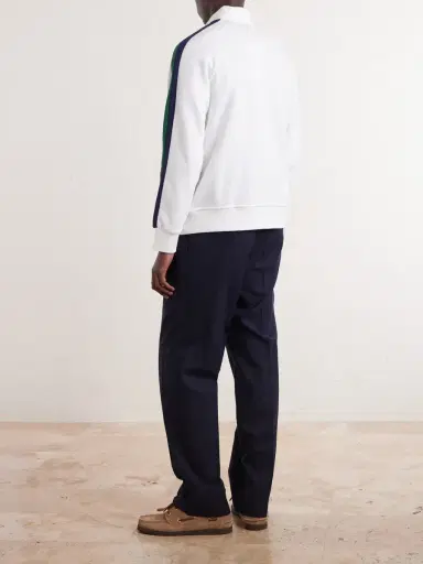 Polo Ralph Lauren Logo-Embroidered Striped Cotton-Jersey Zip-Up Sweatshirt - Men | Thumbnail 4 Polo Ralph Lauren Logo-Embroidered Striped Cotton-Jersey Zip-Up Sweatshirt - Men | Thumbnail 4