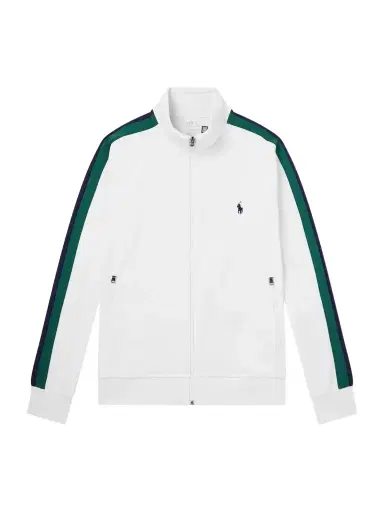 Polo Ralph Lauren Logo-Embroidered Striped Cotton-Jersey Zip-Up Sweatshirt - Men | Thumbnail 1 Polo Ralph Lauren Logo-Embroidered Striped Cotton-Jersey Zip-Up Sweatshirt - Men | Thumbnail 1