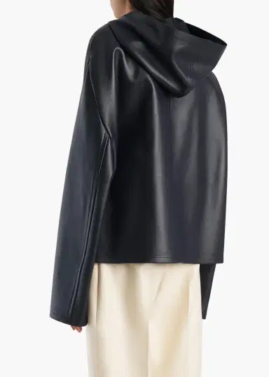 Khaite Darlo Jacket In Dark Navy Leather | Thumbnail 4 Khaite Darlo Jacket In Dark Navy Leather | Thumbnail 4