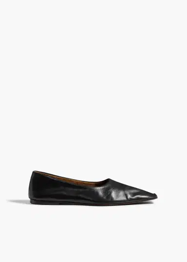 Khaite Marlene Ballerina In Black Glazed Leather | Thumbnail 2 Khaite Marlene Ballerina In Black Glazed Leather | Thumbnail 2