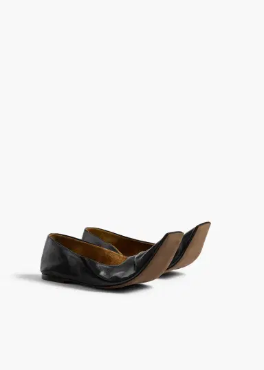 Khaite Marlene Ballerina In Black Glazed Leather | Thumbnail 4 Khaite Marlene Ballerina In Black Glazed Leather | Thumbnail 4