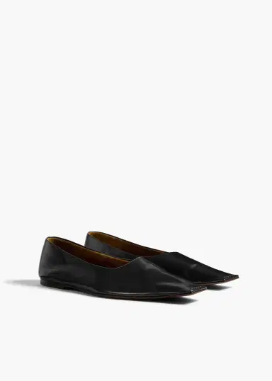 Khaite Marlene Ballerina In Black Glazed Leather | Thumbnail 5 Khaite Marlene Ballerina In Black Glazed Leather | Thumbnail 5