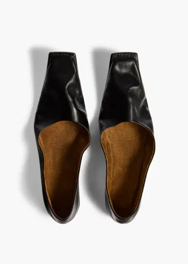 Khaite Marlene Ballerina In Black Glazed Leather | Thumbnail 6 Khaite Marlene Ballerina In Black Glazed Leather | Thumbnail 6