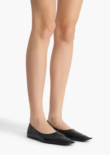 Khaite Marlene Ballerina In Black Glazed Leather | Thumbnail 7 Khaite Marlene Ballerina In Black Glazed Leather | Thumbnail 7