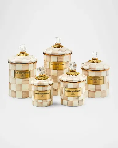 MacKenzie-Childs Mocha Check Medium Canister | Thumbnail 2 MacKenzie-Childs Mocha Check Medium Canister | Thumbnail 2