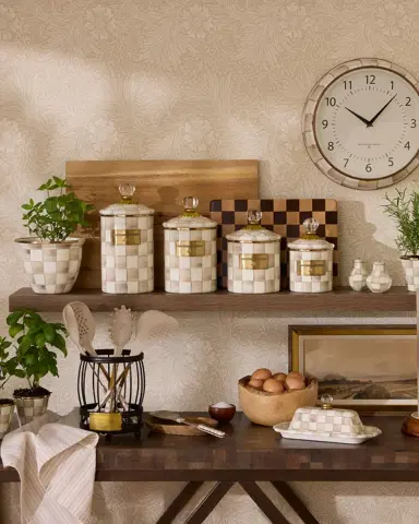 MacKenzie-Childs Mocha Check Medium Canister | Thumbnail 4 MacKenzie-Childs Mocha Check Medium Canister | Thumbnail 4