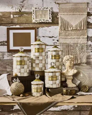 MacKenzie-Childs Mocha Check Medium Canister | Thumbnail 6 MacKenzie-Childs Mocha Check Medium Canister | Thumbnail 6
