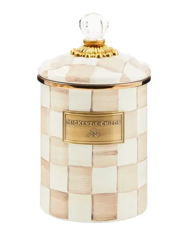 MacKenzie-Childs Mocha Check Medium Canister | Thumbnail 1 MacKenzie-Childs Mocha Check Medium Canister | Thumbnail 1