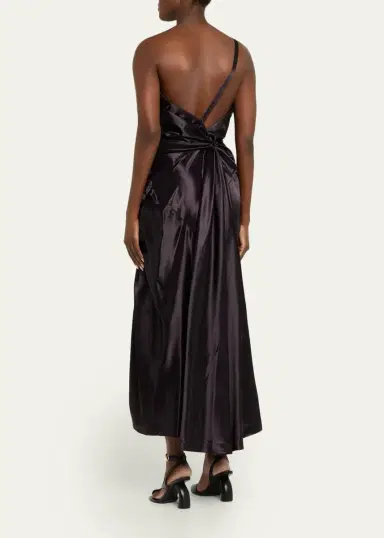 Dries Van Noten Damari One-Shoulder Pleated Dress | Thumbnail 3 Dries Van Noten Damari One-Shoulder Pleated Dress | Thumbnail 3