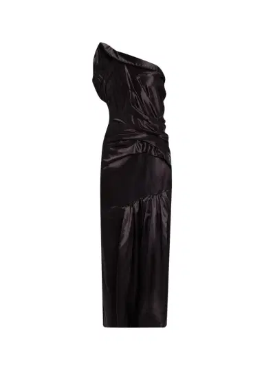Dries Van Noten Damari One-Shoulder Pleated Dress | Thumbnail 1 Dries Van Noten Damari One-Shoulder Pleated Dress | Thumbnail 1