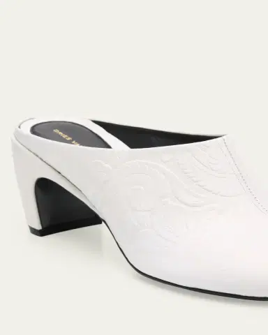 Dries Van Noten 75mm Floral Debossed Leather Mules | Thumbnail 3 Dries Van Noten 75mm Floral Debossed Leather Mules | Thumbnail 3
