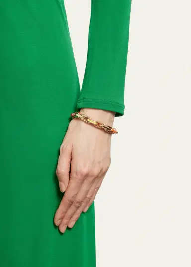 Lauren Rubinski LR3 Small 14k Yellow Gold Bracelet with Rainbow Enamel | Thumbnail 2 Lauren Rubinski LR3 Small 14k Yellow Gold Bracelet with Rainbow Enamel | Thumbnail 2