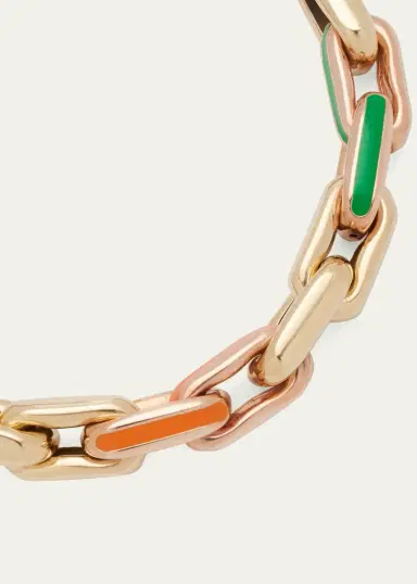 Lauren Rubinski LR3 Small 14k Yellow Gold Bracelet with Rainbow Enamel | Thumbnail 3 Lauren Rubinski LR3 Small 14k Yellow Gold Bracelet with Rainbow Enamel | Thumbnail 3