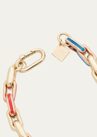 Lauren Rubinski LR3 Small 14k Yellow Gold Bracelet with Rainbow Enamel | Thumbnail 4 Lauren Rubinski LR3 Small 14k Yellow Gold Bracelet with Rainbow Enamel | Thumbnail 4