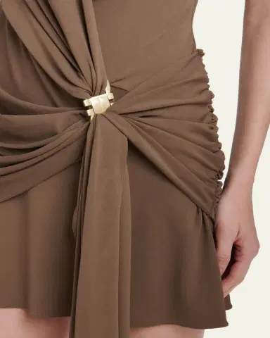 Ferragamo Sleeveless Draped Wrap Jersey Mini Dress | Thumbnail 5 Ferragamo Sleeveless Draped Wrap Jersey Mini Dress | Thumbnail 5