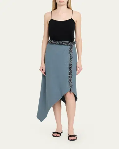 Diotima Darliston Embellished Asymmetric Cotton Midi Skirt | Thumbnail 2 Diotima Darliston Embellished Asymmetric Cotton Midi Skirt | Thumbnail 2
