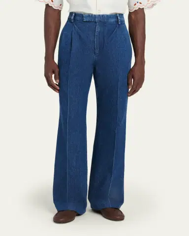 Valentino Garavani Men's Tailored Wide-Leg Denim Jeans | Thumbnail 4 Valentino Garavani Men's Tailored Wide-Leg Denim Jeans | Thumbnail 4