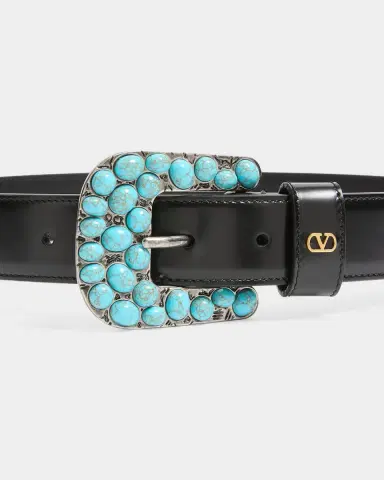 Valentino Garavani VLogo Signature Brushed Calfskin Belt, 30mm | Thumbnail 2 Valentino Garavani VLogo Signature Brushed Calfskin Belt, 30mm | Thumbnail 2