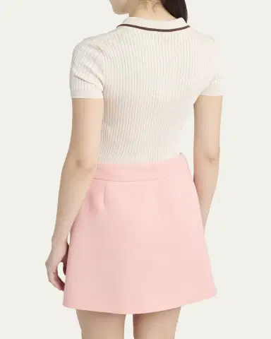 Valentino Garavani Cable Knit Crop Polo Sweater | Thumbnail 3 Valentino Garavani Cable Knit Crop Polo Sweater | Thumbnail 3