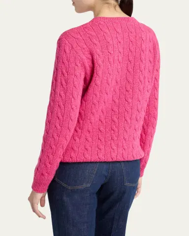 Valentino Garavani Cable Knit Crewneck Sweater | Thumbnail 3 Valentino Garavani Cable Knit Crewneck Sweater | Thumbnail 3