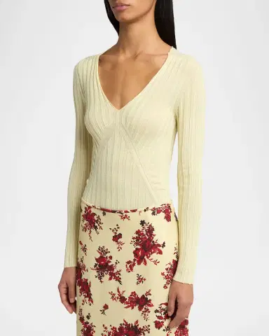 Jil Sander Cashmere-Silk V-Neck Sweater | Thumbnail 4 Jil Sander Cashmere-Silk V-Neck Sweater | Thumbnail 4