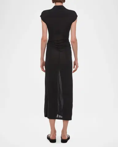 Helmut Lang Short-Sleeve Twist Jersey Midi Dress | Thumbnail 3 Helmut Lang Short-Sleeve Twist Jersey Midi Dress | Thumbnail 3