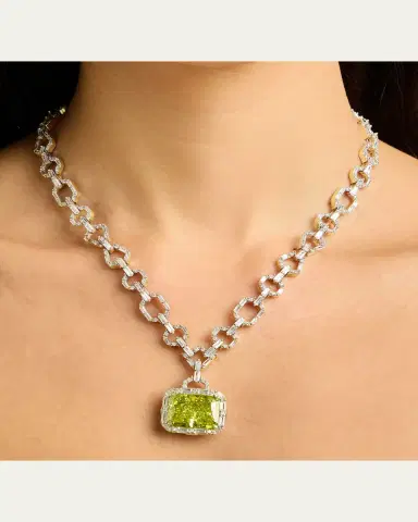 Nickho Rey Houlehan Necklace with Crushed Ice Pendant, Green | Thumbnail 2 Nickho Rey Houlehan Necklace with Crushed Ice Pendant, Green | Thumbnail 2