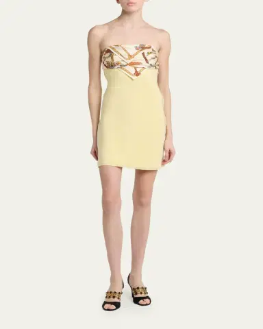Versace Strapless Printed Scarf Mini Dress | Thumbnail 2 Versace Strapless Printed Scarf Mini Dress | Thumbnail 2