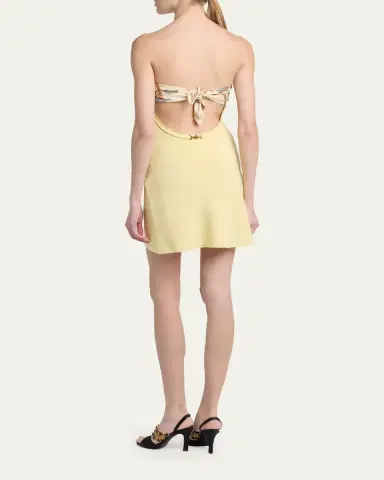 Versace Strapless Printed Scarf Mini Dress | Thumbnail 3 Versace Strapless Printed Scarf Mini Dress | Thumbnail 3