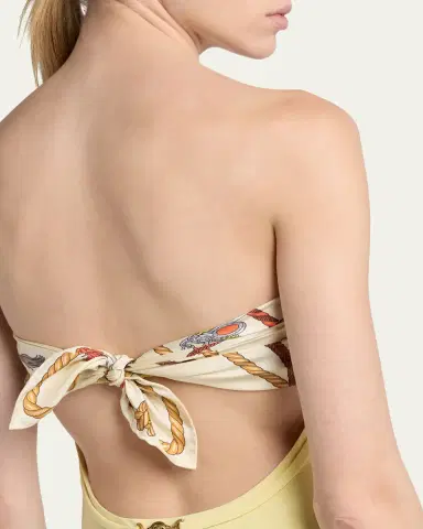 Versace Strapless Printed Scarf Mini Dress | Thumbnail 5 Versace Strapless Printed Scarf Mini Dress | Thumbnail 5