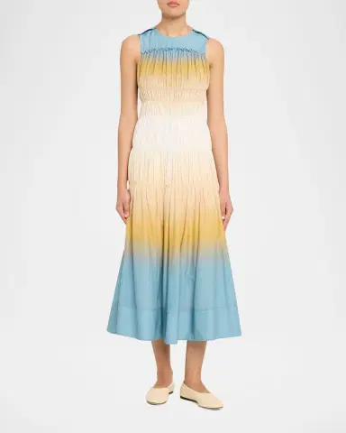 3.1 Phillip Lim Smocked Ombré Voile Midi Dress | Thumbnail 2 3.1 Phillip Lim Smocked Ombré Voile Midi Dress | Thumbnail 2