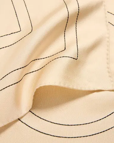 Toteme Embroidered Logo Monogram Silk Scarf | Thumbnail 4 Toteme Embroidered Logo Monogram Silk Scarf | Thumbnail 4