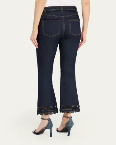 Cinq à Sept Stevie Guipure Lace Crop Flare Jeans | Thumbnail 3 Cinq à Sept Stevie Guipure Lace Crop Flare Jeans | Thumbnail 3