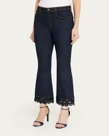 Cinq à Sept Stevie Guipure Lace Crop Flare Jeans | Thumbnail 4 Cinq à Sept Stevie Guipure Lace Crop Flare Jeans | Thumbnail 4