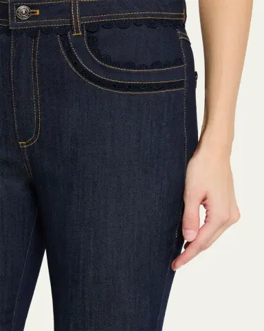 Cinq à Sept Stevie Guipure Lace Crop Flare Jeans | Thumbnail 5 Cinq à Sept Stevie Guipure Lace Crop Flare Jeans | Thumbnail 5