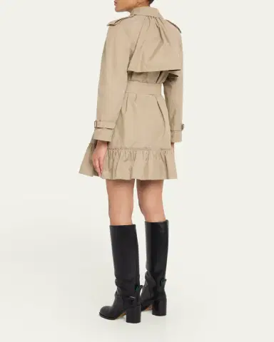 Burberry Ruffle Belted Short Trench Coat | Thumbnail 3 Burberry Ruffle Belted Short Trench Coat | Thumbnail 3