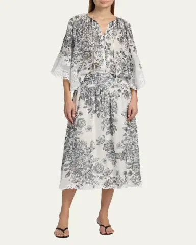 Kobi Halperin Paloma Lace-Trim Viscose-Linen Blouse | Thumbnail 2 Kobi Halperin Paloma Lace-Trim Viscose-Linen Blouse | Thumbnail 2