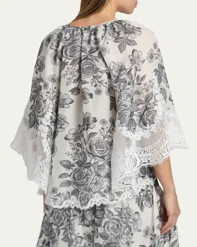 Kobi Halperin Paloma Lace-Trim Viscose-Linen Blouse | Thumbnail 3 Kobi Halperin Paloma Lace-Trim Viscose-Linen Blouse | Thumbnail 3