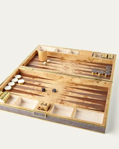 AERIN Chocolate Faux Shagreen Backgammon Set | Thumbnail 2 AERIN Chocolate Faux Shagreen Backgammon Set | Thumbnail 2