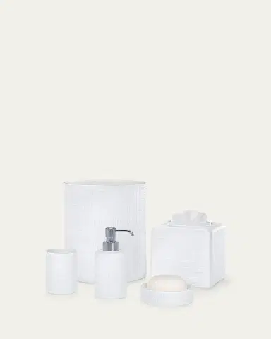 Labrazel Cambric Glass Soap Dispenser, White Enamel | Thumbnail 2 Labrazel Cambric Glass Soap Dispenser, White Enamel | Thumbnail 2