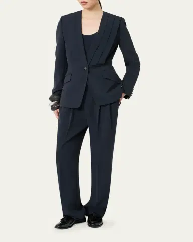 Max Mara Pleated Straight-Leg Trousers | Thumbnail 2 Max Mara Pleated Straight-Leg Trousers | Thumbnail 2