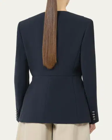 Max Mara Pleated Single-Breasted Jacket | Thumbnail 3 Max Mara Pleated Single-Breasted Jacket | Thumbnail 3