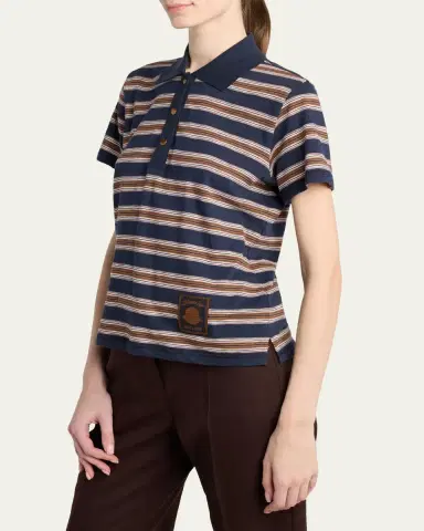 Moncler Striped Short-Sleeve Polo | Thumbnail 4 Moncler Striped Short-Sleeve Polo | Thumbnail 4