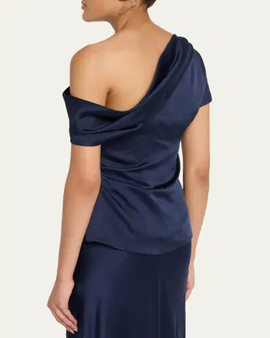 SIMKHAI Phoebe Draped Satin Top | Thumbnail 3 SIMKHAI Phoebe Draped Satin Top | Thumbnail 3